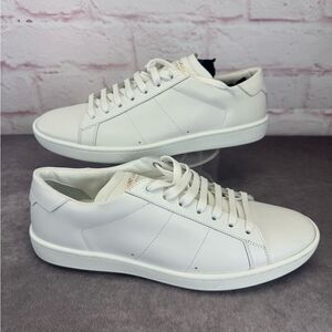 Saint Laurent 42 Classic Court White Low Leather Sneakers NEW 417849